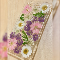 限定送料無料【全機種対応】ボタニカル❤︎押し花スマホカバー iPhone xperia Galaxy AQUOS等 1枚目の画像