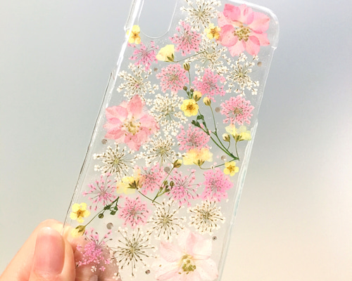 Marieページ⭐︎押し花ケース 押し花 iPhoneケース ガーベラ | Coloring
