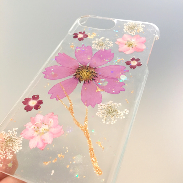 【全機種対応】秋桜の大人可愛いスマホケース♪ 2枚目の画像