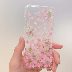 春のピンク♪押し花スマホケース♡全機種対応★ 5枚目の画像