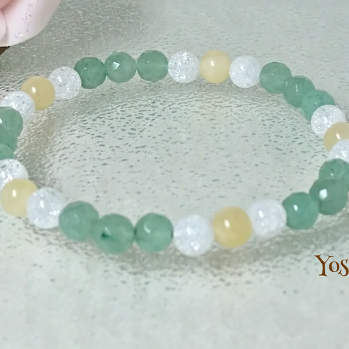 グリーンアベンチュリン&アラゴナイト&クラッククォーツ☆天然石