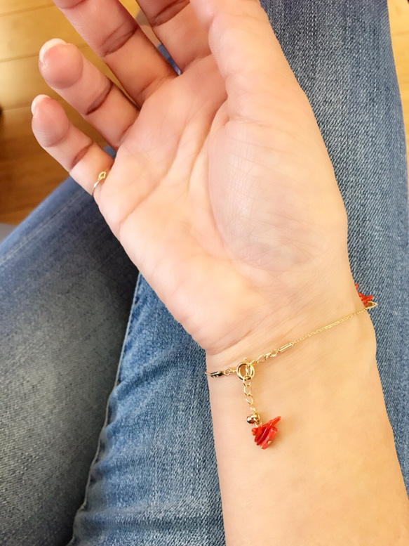 red coral bracelet☆ 2枚目の画像