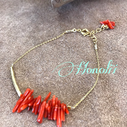 red coral bracelet☆ 3枚目の画像