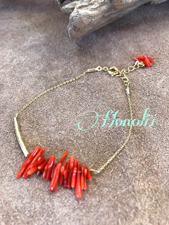 red coral bracelet☆ 3枚目の画像