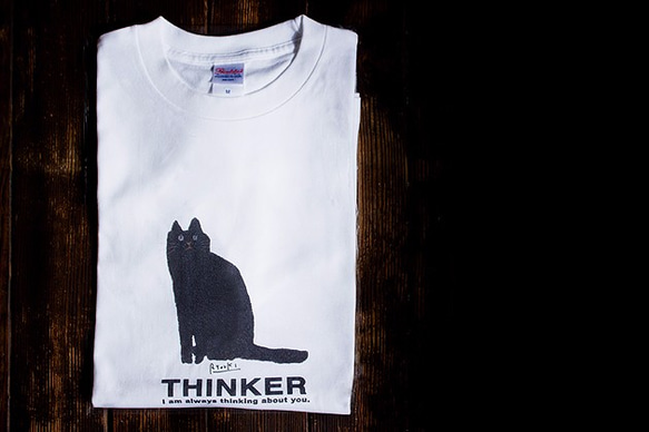 黒猫Tシャツ【半袖：ホワイト：Sサイズ】 7枚目の画像