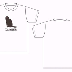 黒猫Tシャツ【半袖：白：WMサイズ】レディース・ウーマン仕様 7枚目の画像