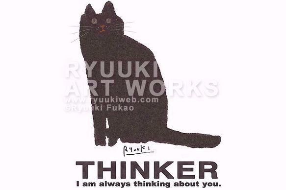 黒猫Tシャツ【半袖：白：XS（160）サイズ】 4枚目の画像