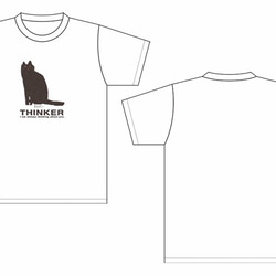 黒猫Tシャツ【半袖：白：XS（160）サイズ】 5枚目の画像