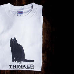黒猫Tシャツ【半袖：白：XS（160）サイズ】 6枚目の画像