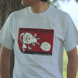 ウサギ犬Tシャツ【半袖：シルバーグレー：Mサイズ】 2枚目の画像