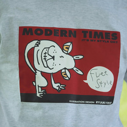 ウサギ犬Tシャツ【半袖：シルバーグレー：Mサイズ】 3枚目の画像