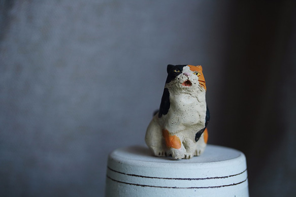 鳴く三毛猫【猫_246】※購入者都合キャンセルによる再出品作品です 6枚目の画像