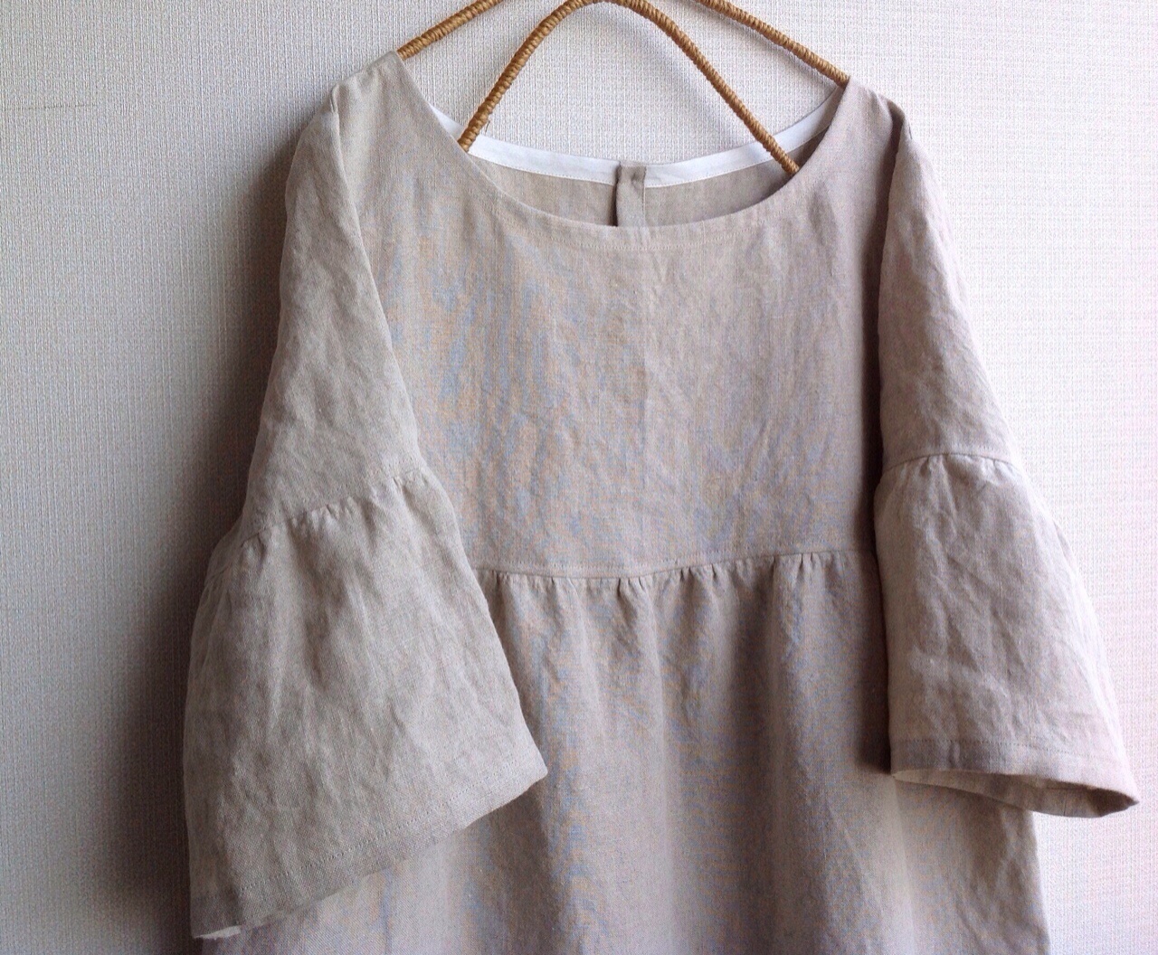 Ｓ～LLから選択セミオーダー●ナチュラルリネンふんわりワンピース●