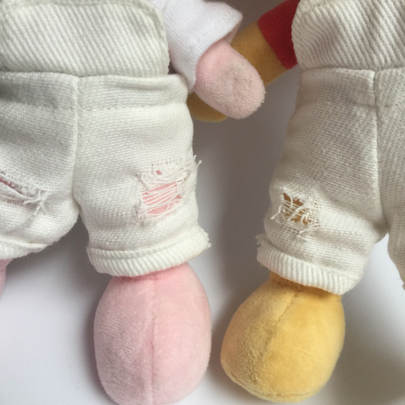 《新色》Nuimos ぬいもーず ハンドメイド 【ダメージデニムサロペット】 3枚目の画像