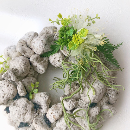 ロックな石ころのリース/22cm リース Floral wish 通販 11742164