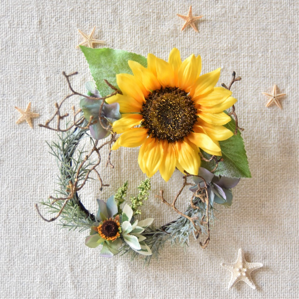 18㎝/LALA-ララ-ひまわりのリース リース Floral wish 通販 5601117