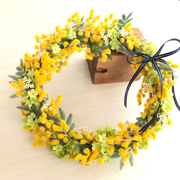 アートポンポンリース　一点物／ハンドメイド 直径約28㎝ アートポンポンリース一点物／ハンドメイド 直径約28㎝