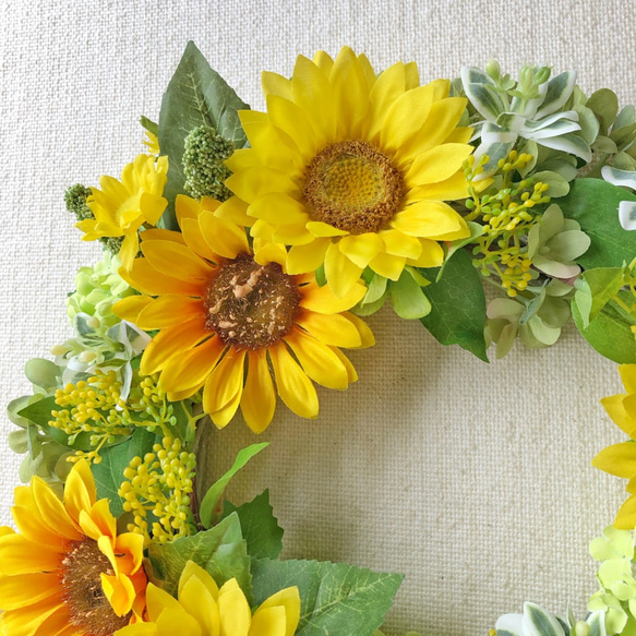 Kさまのためのひまわりのsummer wreath/30cm 4枚目の画像