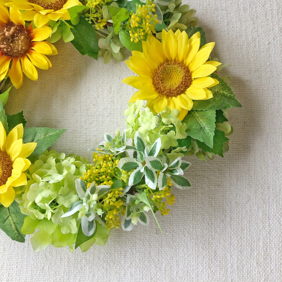 Kさまのためのひまわりのsummer wreath/30cm 6枚目の画像