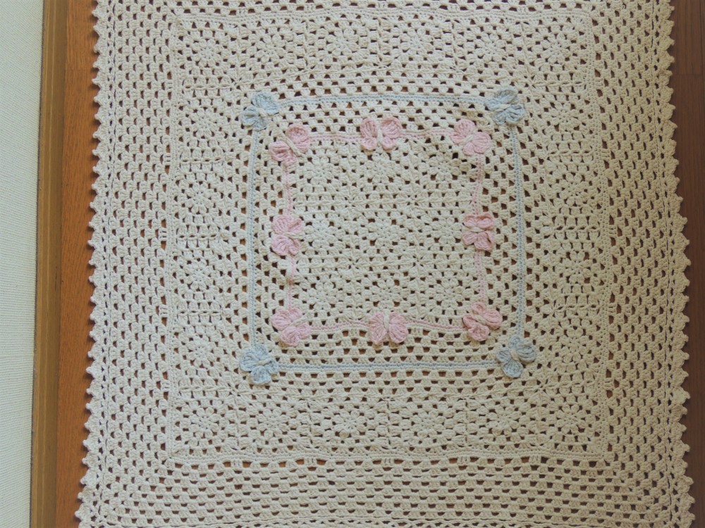 ちょうちょがかわいいオーガニックコットンのベビーブランケット