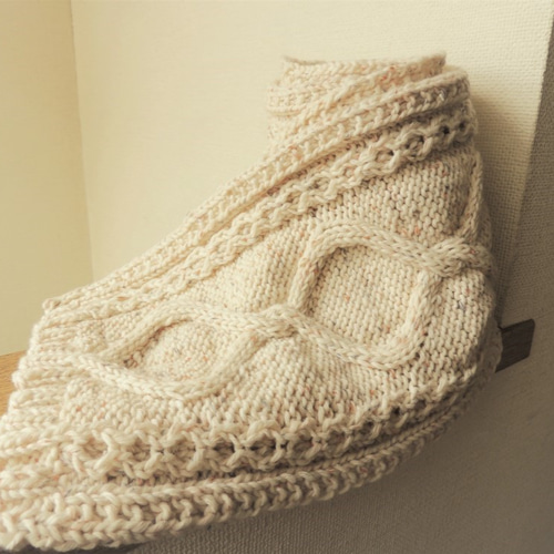 アラン模様のマフラー＊ネップツイード マフラー cat tail 通販