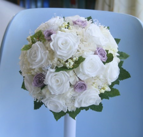 ■送料無料■プリザーブドフラワーのラウンドブーケ・ブートニアセット 写真掲載