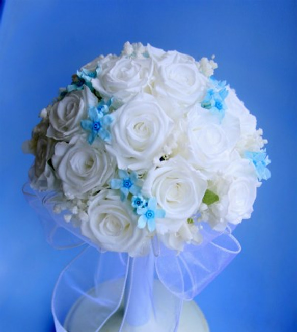 ■送料無料■プリザーブドフラワーのラウンドブーケ・ブートニアセット 