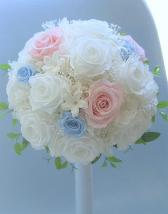 ■送料無料■プリザーブドフラワーのラウンドブーケ・ブートニアセット 