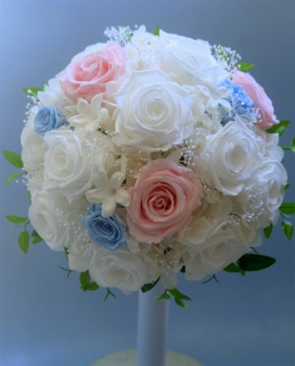 ■送料無料■プリザーブドフラワーのラウンドブーケ・ブートニアセット 