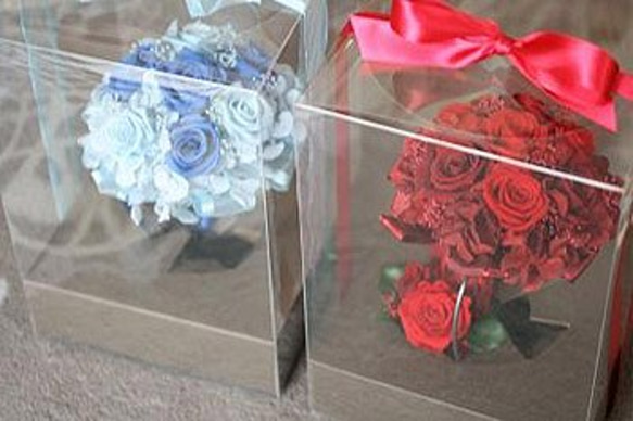 ■送料無料■プリザーブドフラワーのラウンドブーケ・ブートニアセット 