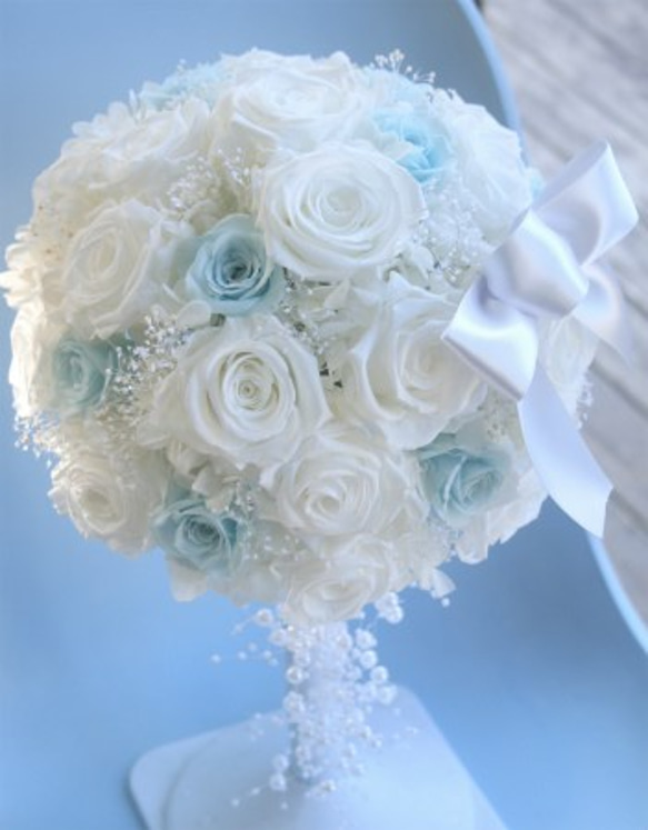 ■送料無料■プリザーブドフラワーのラウンドブーケ・ブートニアセット S1627267633(12500円)