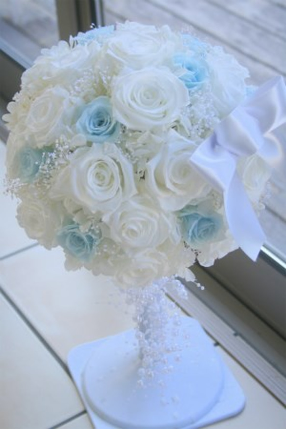 ■送料無料■プリザーブドフラワーのラウンドブーケ・ブートニアセット S1627267633(12500円)