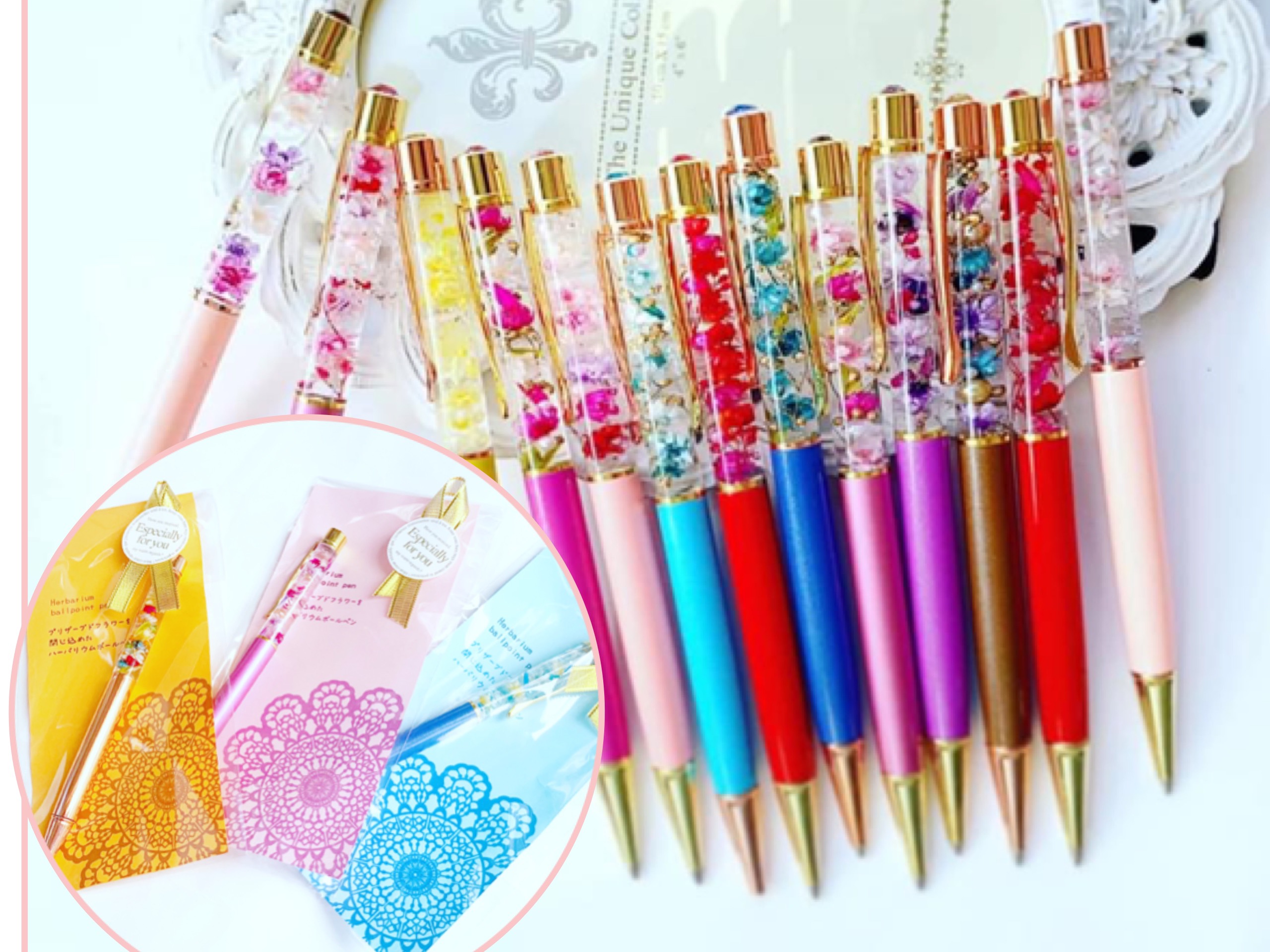 コロナ応援価格！プロが作るハーバリウムボールペン10本セット◆ 替え芯つき！14000円→9800円