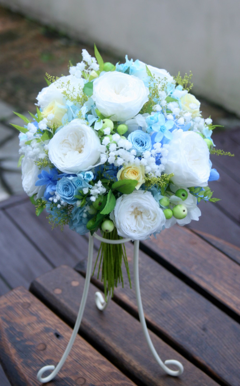 ■送料無料■プロの作るプリザーブドフラワーのナチュラルラウンドブーケ