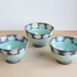 花柄ご飯茶碗(イエロー・ミドリ) 5枚目の画像