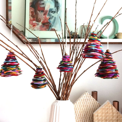 フェルトツリー クリスマスツリーの飾り 2個セット オーナメント S