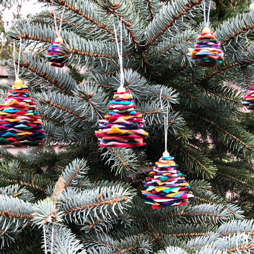 フェルトオーナメント付きクリスマスツリー クリスマスツリーセット フェルト収納袋・フェルトオーナメント