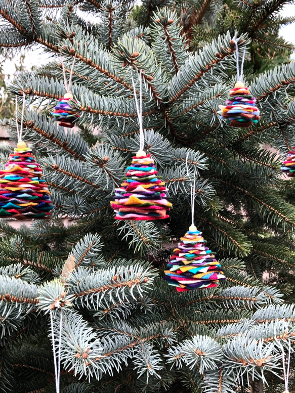 フェルトツリー クリスマスツリーの飾り 2個セット　オーナメント　Sサイズ　X'mas Tree Decoration 6枚目の画像