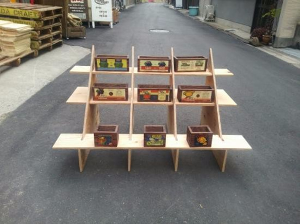 【Marche Aozora】マルシェ用の傾斜台：　4箱用 2枚目の画像