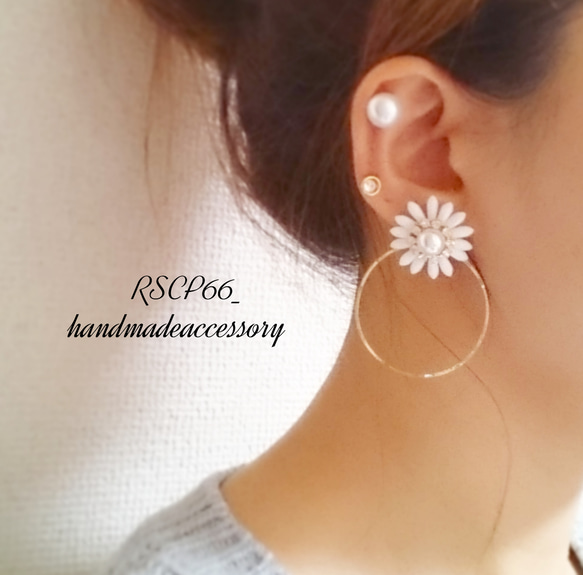 再販14】デイジーフープピアス ピアス（その他） Luire handmade.acc 