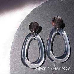 【再販】Clear×silver earring 1枚目の画像