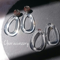 【再販】Clear×silver earring 2枚目の画像