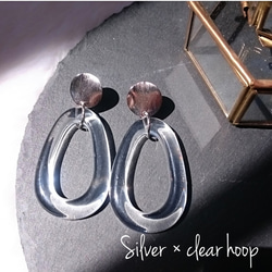 【再販】Clear×silver earring 3枚目の画像