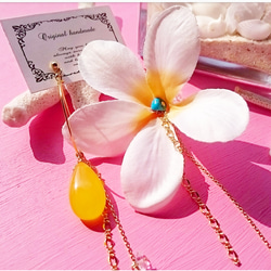 Plumeria × stone piece (white) 2枚目の画像