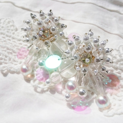 pearl flower earring（White） 1枚目の画像