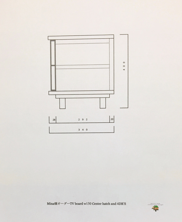 Mina様専用ページ TV board W150 center hatch & 4DR'S antique style 3枚目の画像