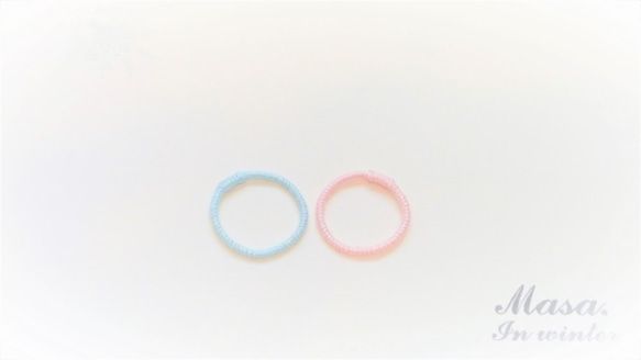【送料無料】糸リング pastel color 2枚目の画像