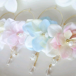 flower hoop pias／earrings(ピンク) 1枚目の画像