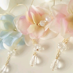 flower hoop pias／earrings(ピンク) 3枚目の画像