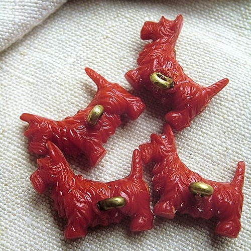 DOG スコッチテリア 犬のボタン ヴィンテージ ボタン snap 通販